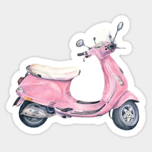 Vintage Pink Vespa Retro Scooter Sticker